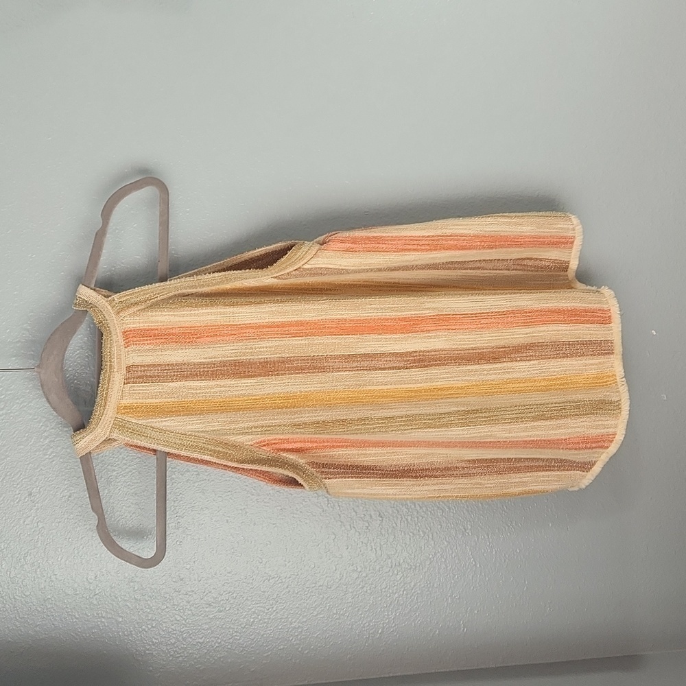 Anthropologie Neutral Striped Halter Tank Top - Picture 7 of 8